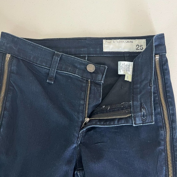 Rag & Bone Zipper Side Skinny Jeans size 25 Midnight Blue W18621382 - Picture 8 of 9